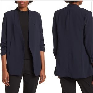 T Tahari Ruched Sleeve Blazer